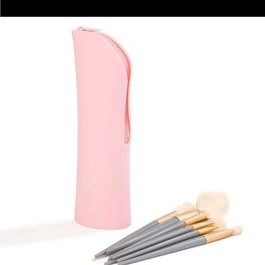 N Brand Pink Makeup Brush Set with Case